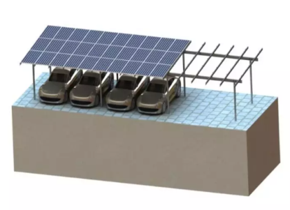 Four Poles Solar Carport Mounting System